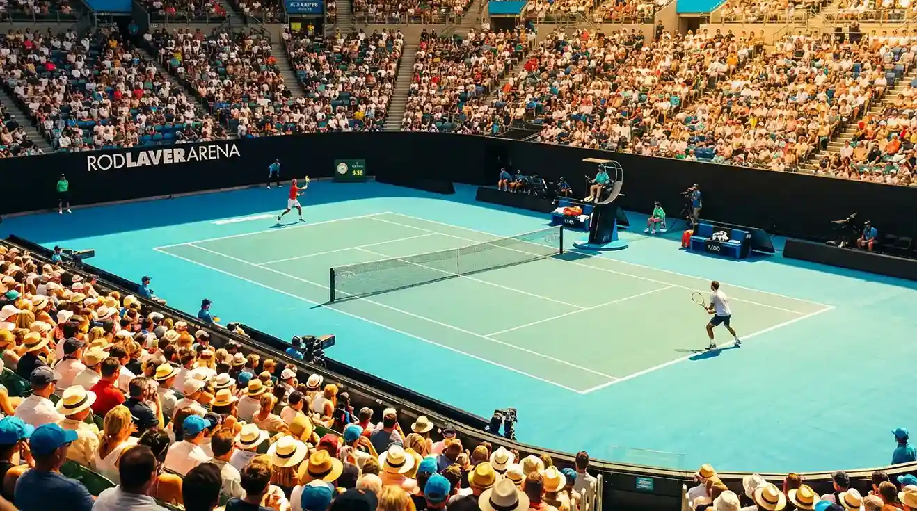 La Rod Laver Arena di Melbourne durante una partita degli Australian Open